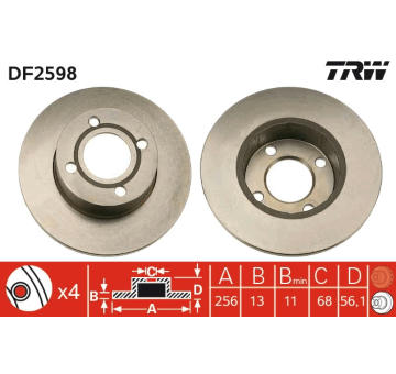 Brzdový kotouč TRW DF2598