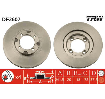 Brzdový kotouč TRW DF2607