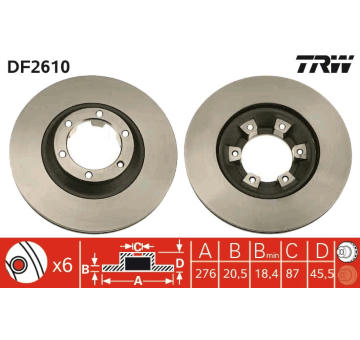 Brzdový kotouč TRW DF2610