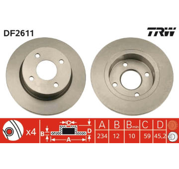 Brzdový kotouč TRW DF2611