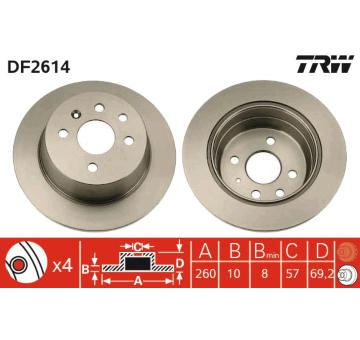 Brzdový kotouč TRW DF2614