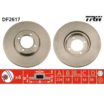 Brzdový kotouč TRW DF2617