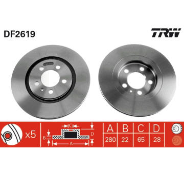 Brzdový kotouč TRW DF2619