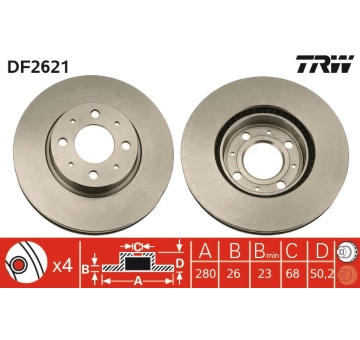 Brzdový kotouč TRW DF2621