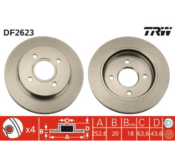 Brzdový kotouč TRW DF2623