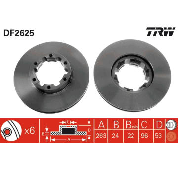 Brzdový kotouč TRW DF2625