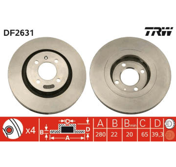 Brzdový kotouč TRW DF2631