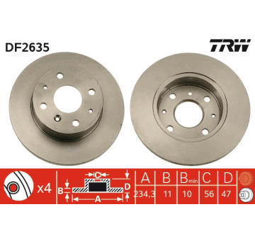 Brzdový kotouč TRW DF2635