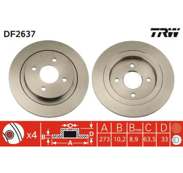 Brzdový kotouč TRW DF2637