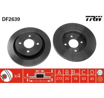 Brzdový kotouč TRW DF2639