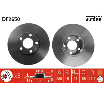 Brzdový kotouč TRW DF2650