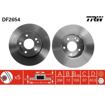 Brzdový kotouč TRW DF2654