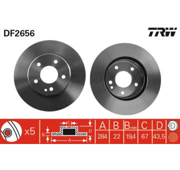 Brzdový kotouč TRW DF2656