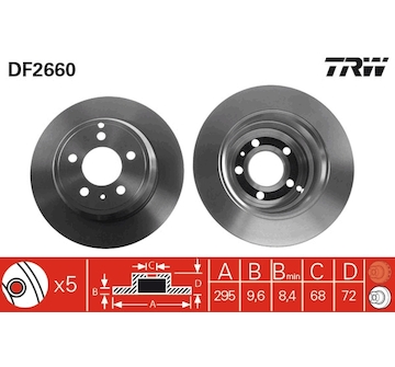 Brzdový kotouč TRW DF2660