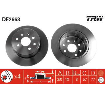 Brzdový kotouč TRW DF2663