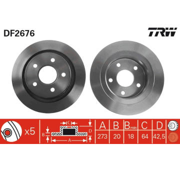 Brzdový kotouč TRW DF2676