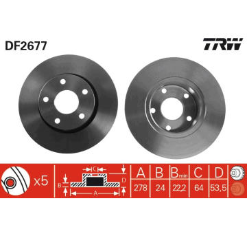 Brzdový kotouč TRW DF2677