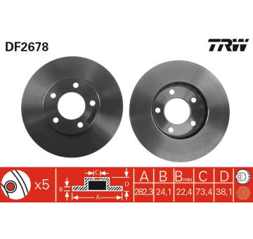 Brzdový kotouč TRW DF2678