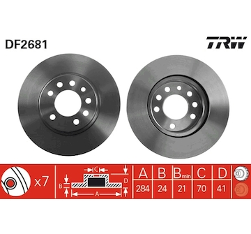 Brzdový kotouč TRW DF2681