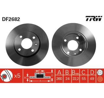 Brzdový kotouč TRW DF2682