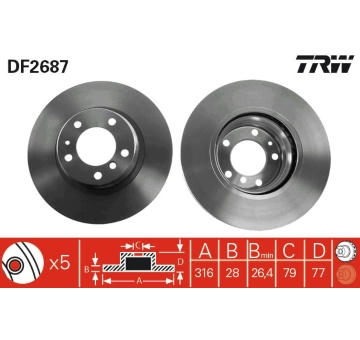 Brzdový kotouč TRW DF2687