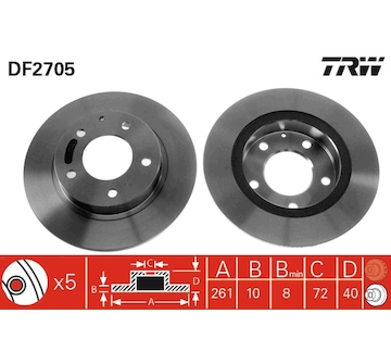 Brzdový kotouč TRW DF2705