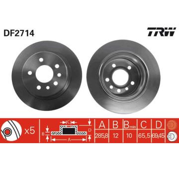 Brzdový kotouč TRW DF2714