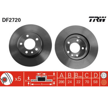 Brzdový kotouč TRW DF2720