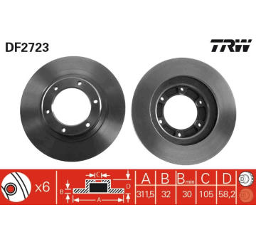 Brzdový kotouč TRW DF2723