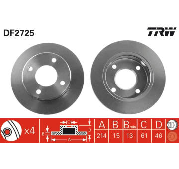 Brzdový kotouč TRW DF2725