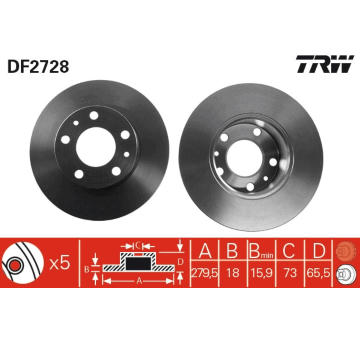 Brzdový kotouč TRW DF2728