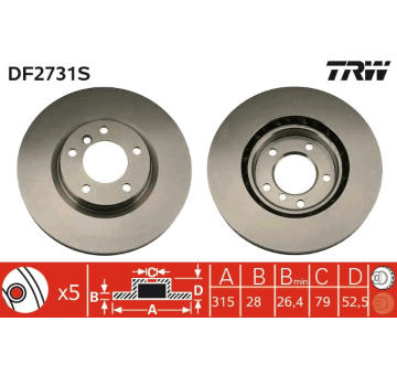 Brzdový kotouč TRW DF2731S