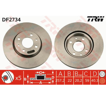 Brzdový kotouč TRW DF2734