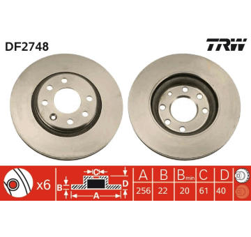 Brzdový kotouč TRW DF2748