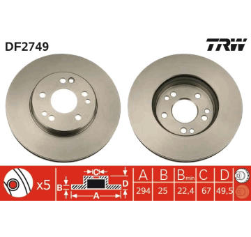 Brzdový kotouč TRW DF2749