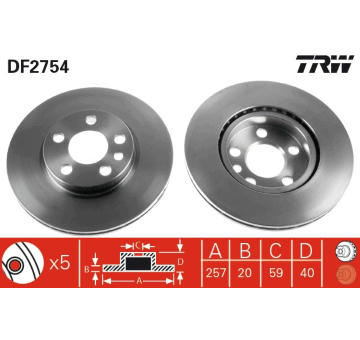 Brzdový kotouč TRW DF2754