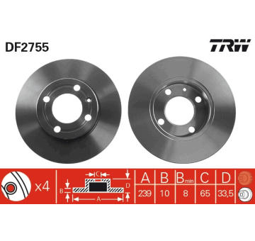 Brzdový kotouč TRW DF2755