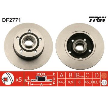 Brzdový kotouč TRW DF2771