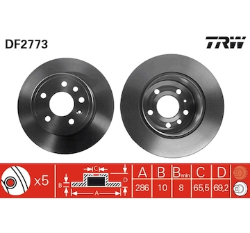 Brzdový kotouč TRW DF2773