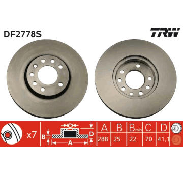 Brzdový kotouč TRW DF2778S