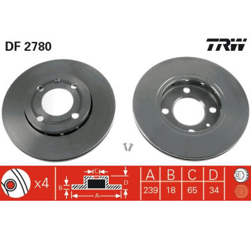 Brzdový kotouč TRW DF2780