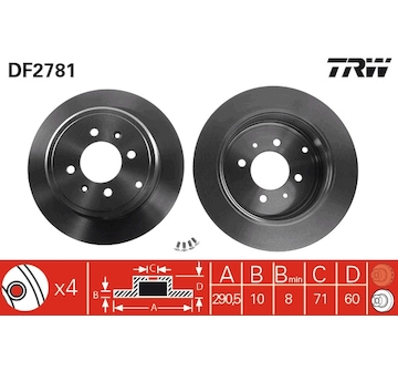 Brzdový kotouč TRW DF2781