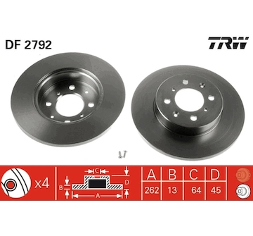 Brzdový kotouč TRW DF2792