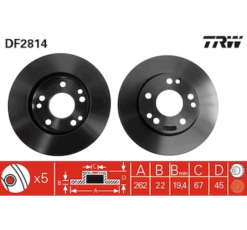 Brzdový kotouč TRW DF2814