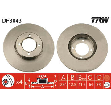 Brzdový kotouč TRW DF3043