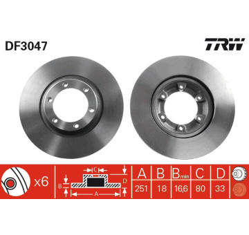 Brzdový kotouč TRW DF3047