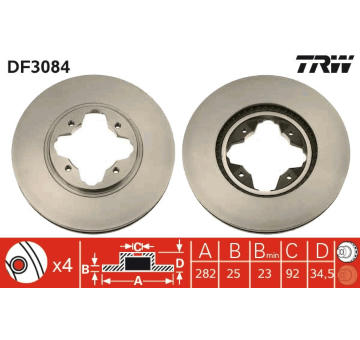 Brzdový kotouč TRW DF3084