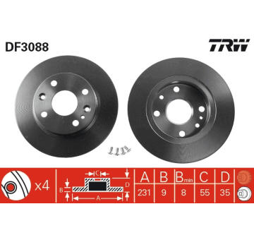 Brzdový kotouč TRW DF3088