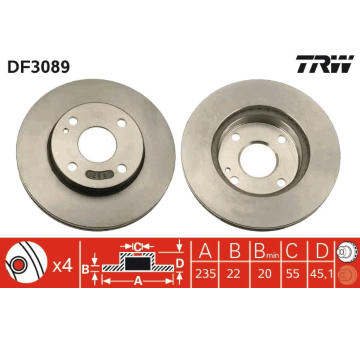 Brzdový kotouč TRW DF3089