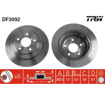 Brzdový kotouč TRW DF3092